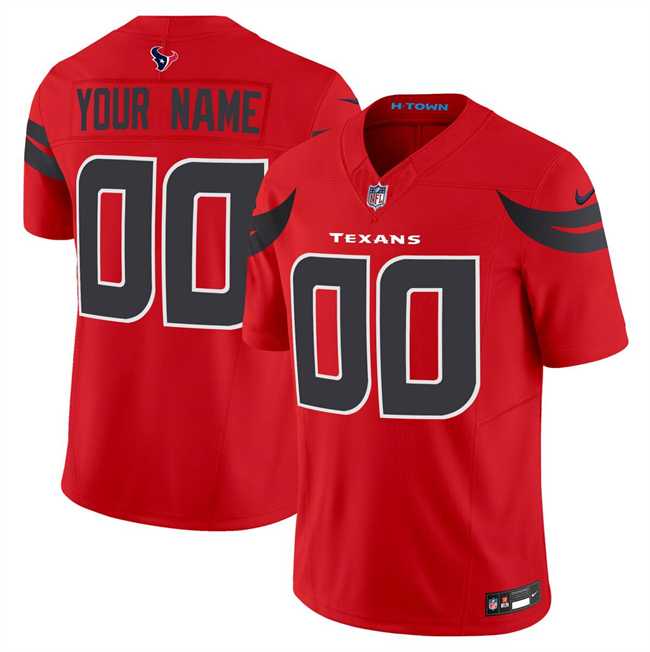 Mens Houston Texans Active Player Custom Red 2024 Alternate Vapor F.U.S.E. Limited Football Stitched Jersey